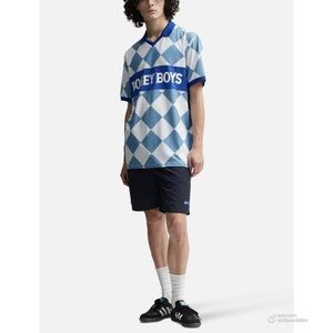 Bogey Boys Size Medium Blue Athletic Checkered Short Sleeve Golf Polo Argyle NWT